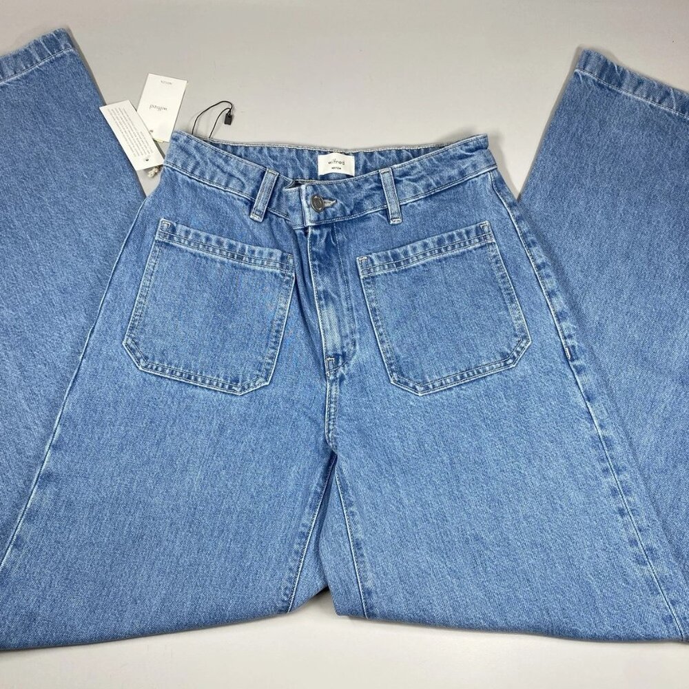 NEW WILFRED Stardom Pocket Wide-Leg Jeans • Size 26 • Light Blue • Aritzia